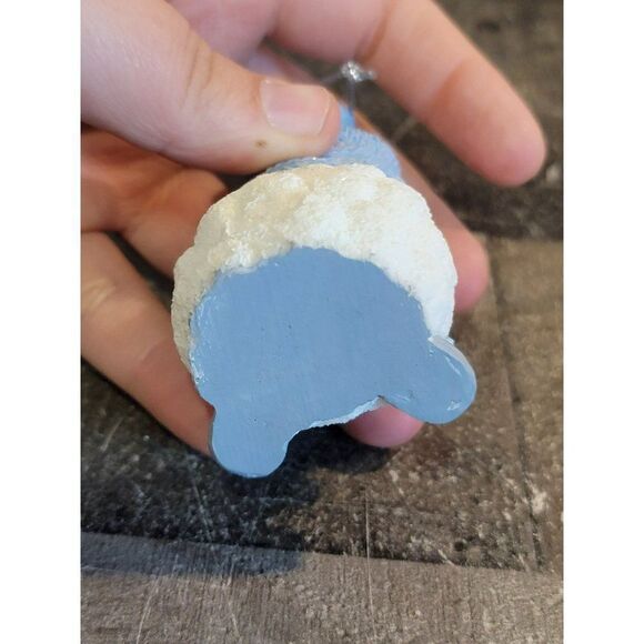 Snowman harp instrument silver blue ornament Xmas decor - Picture 4 of 4